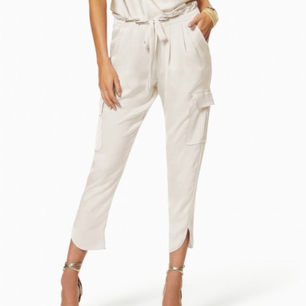Ramy Brook White Cropped Cargo Pants